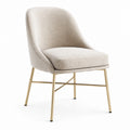 Stuhl Stoff Beige mit Metallrahmen