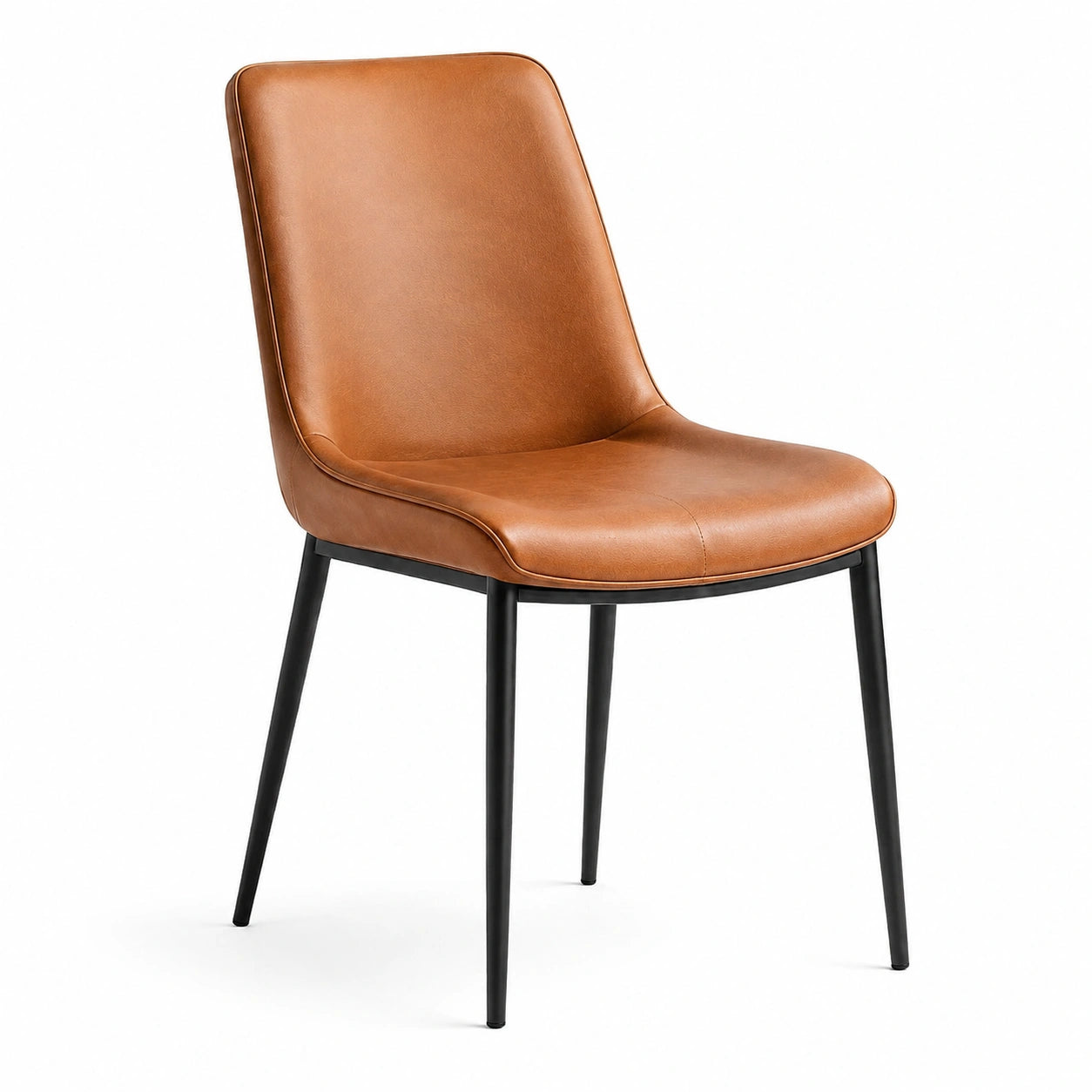 Esszimmerstuhl Kunstleder Braun mit Metallbeinen 85cm
