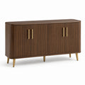 Sideboard aus Eichenholz mit Messinggriffen, Braun, 150x40x85cm