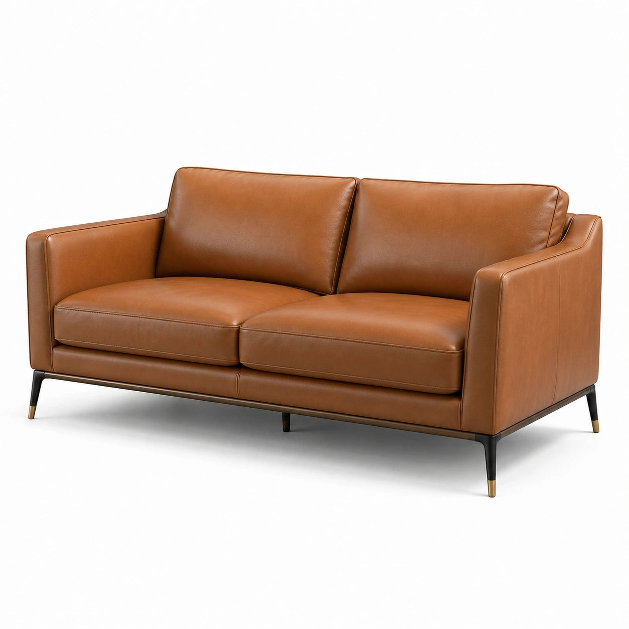 Zweisitzer Sofa aus Leder Cognac 190 cm