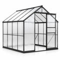 Gewächshaus Aluminium Polycarbonat Klar/Schwarz 250x190x195 cm