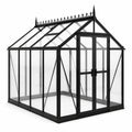 Schwarzes Aluminium Gewächshaus mit 4 mm Hartglas