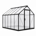 Gewächshaus aus Aluminium und Polycarbonat Schwarz