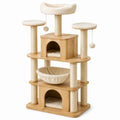 Holz- und Sisal-Katzenbaum Beige 120 cm