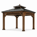 Pavillon aus Fichtenholz mit Stahlblechdach 300x300 cm