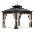 Aluminium Gartenpavillon 300x300 cm mit Vorhängen