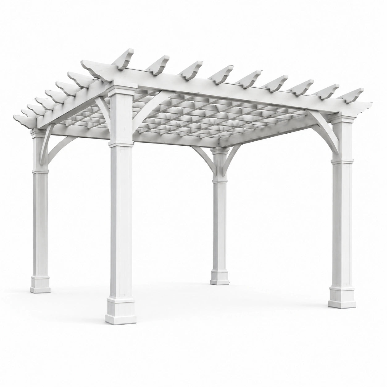 Weiße Holzpergola 300x300x230cm