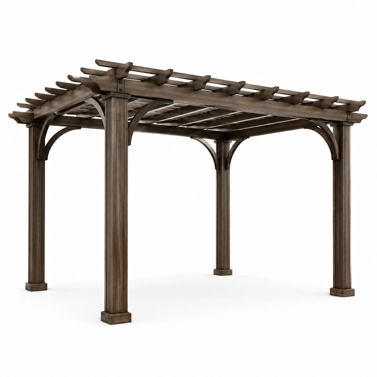 Holzpergola aus Kiefernholz Dunkelbraun 300x300x250 cm