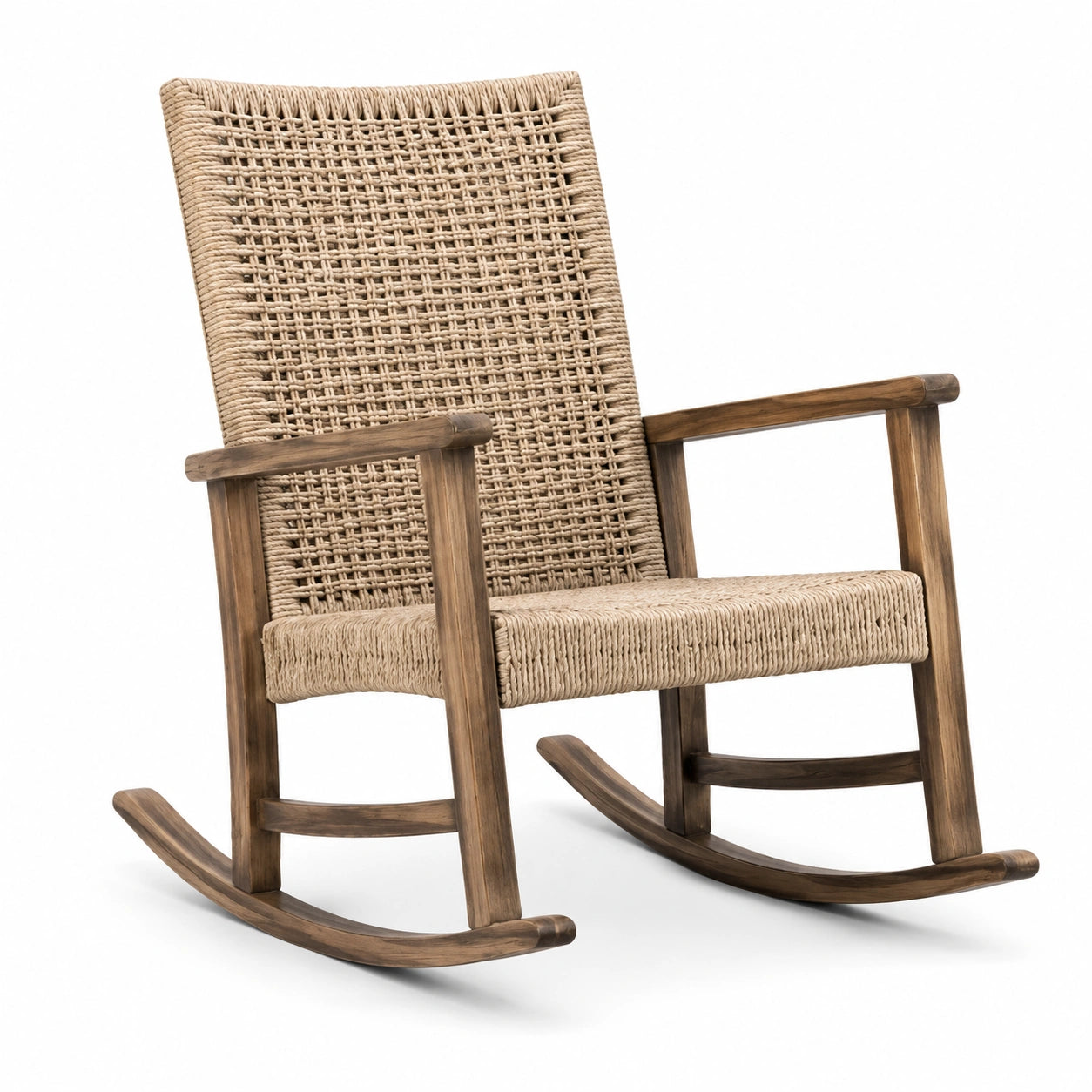 Schaukelstuhl Holz Rattan Natur
